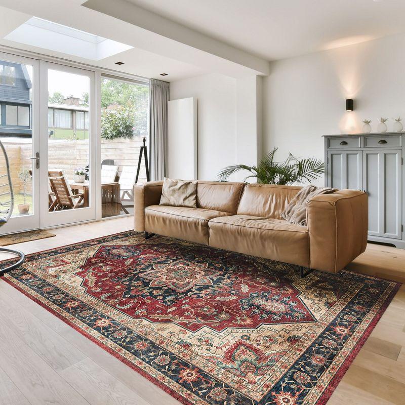 Gertmenian Crystal Print Soha Traditional Moroccan Red Area Rug