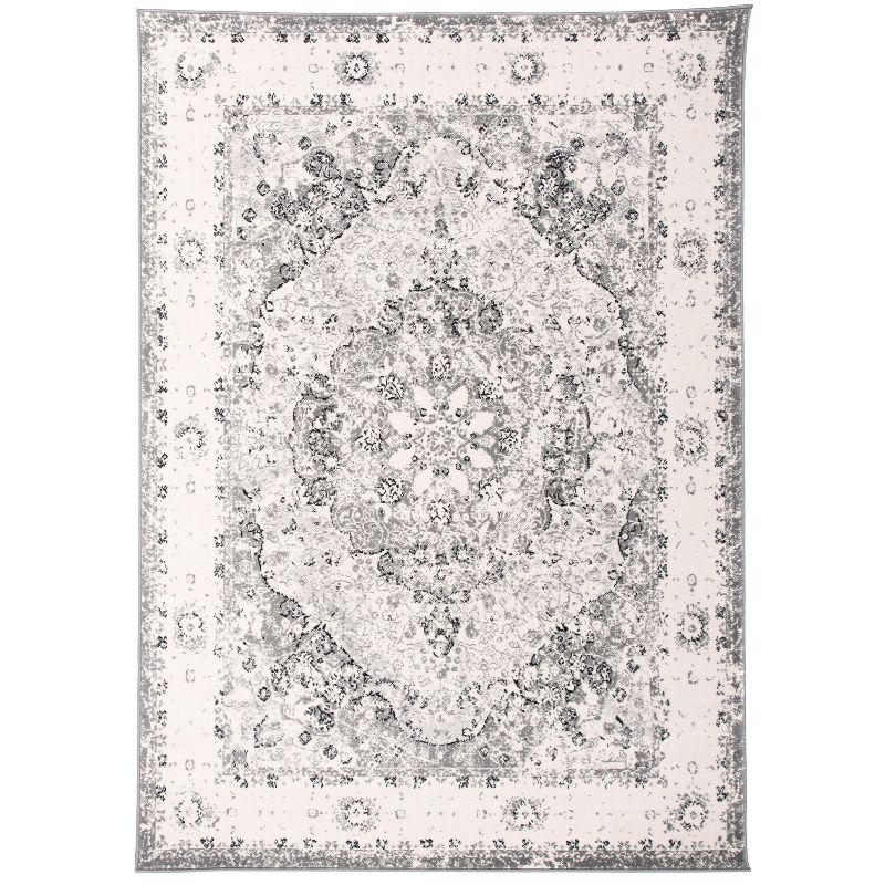 World Rug Gallery Vintage Oriental Distressed Medallion Blue 2' x 3' Area Rug