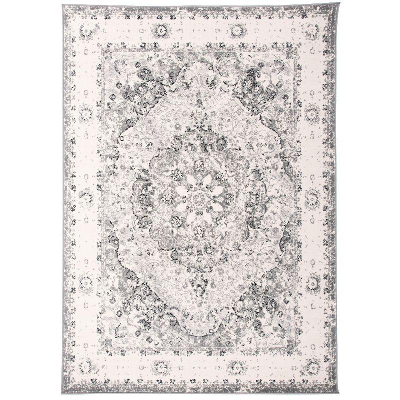 Bohemian Blue Distressed Medallion 2' x 3' Synthetic Area Rug