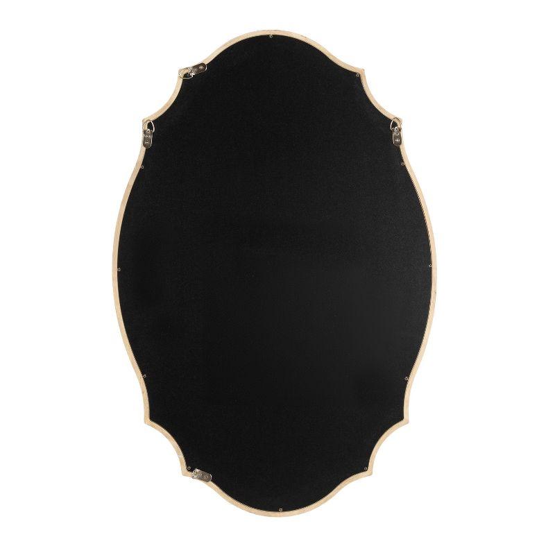 Kate & Laurel All Things Decor 24"x36" Leanna Wood Scalloped Oval Mirror Natural