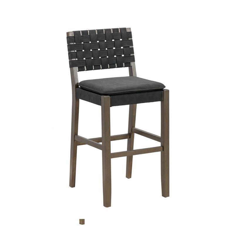 Nathan James Cohen Faux Leather Barstool Black