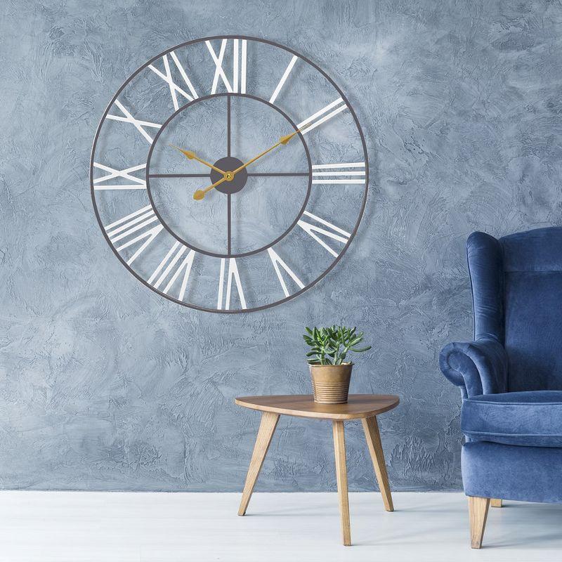 Sorbus Oversized Metal Decorative Analog Round Wall Clock - Beautifully decorate any wall space in the household