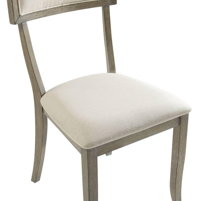 Crosley Set of 2 Alessia Dining Chairs Rustic Gray Wash: Upholstered, Rubberwood Legs, Foam Padded