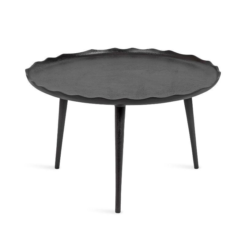 Kate and Laurel Alessia Round Metal Coffee Table, 26x26x16, Black