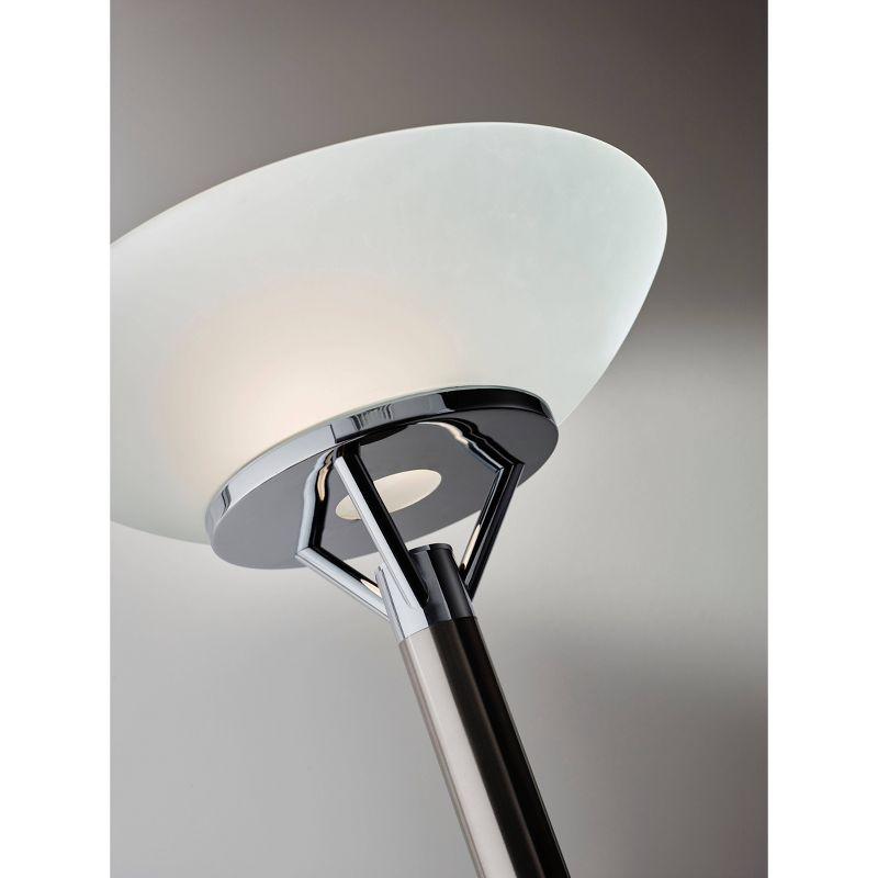 71.5" Expo Floor Lamp Silver - Adesso: ETL Listed, Metal Body, Glass Shade, 2 Sockets, Modern Design