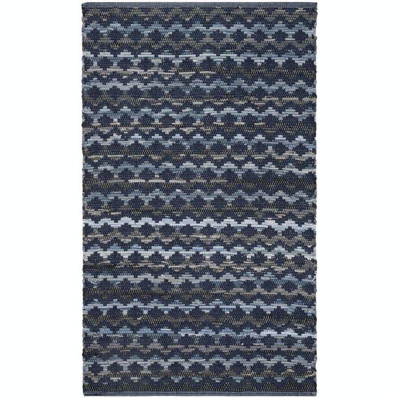 Montauk MTK120 Hand Woven Indoor Accent Rug - Navy Blue/Black - 3'x5' - Safavieh