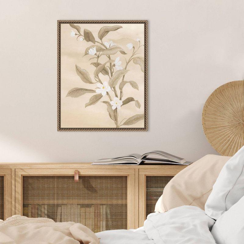 Amanti Art Sepia Orange Blossom Sketch II by Grace Popp Framed Canvas Wall Art Print