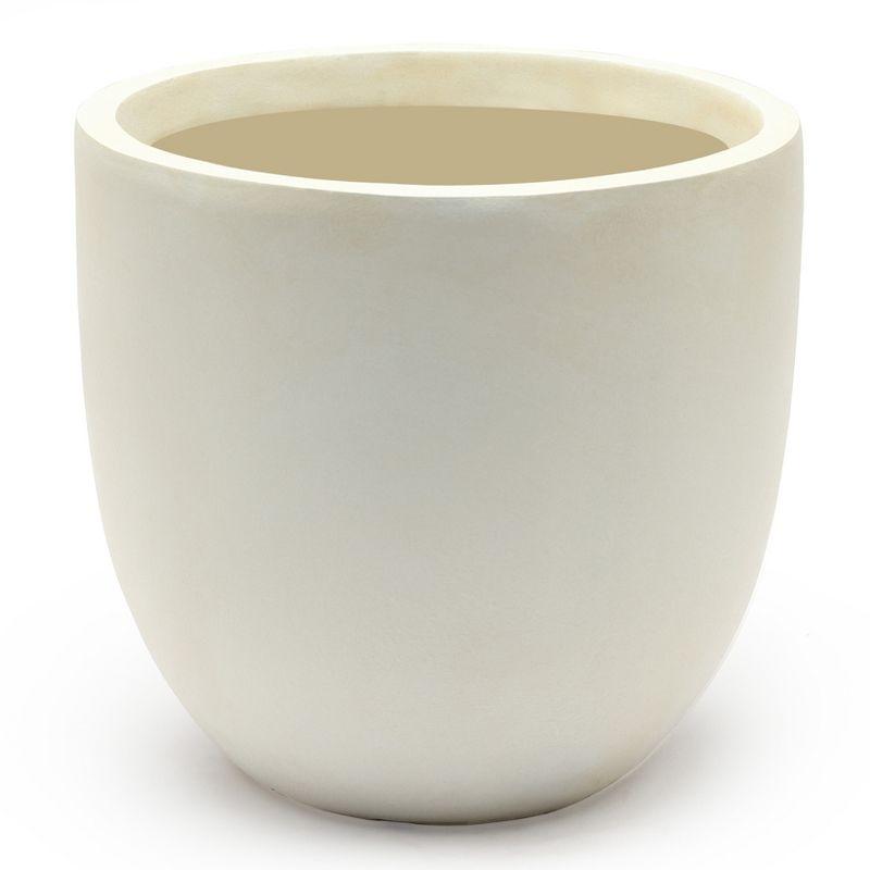 LuxenHome Round Tapered 12.2" H Flower Pot Planter White