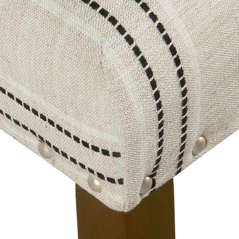 Set of 2 Stripe Dining Chairs Black/White - HomePop: Nailhead Trim, Rubberwood Legs, Polyester Upholstery