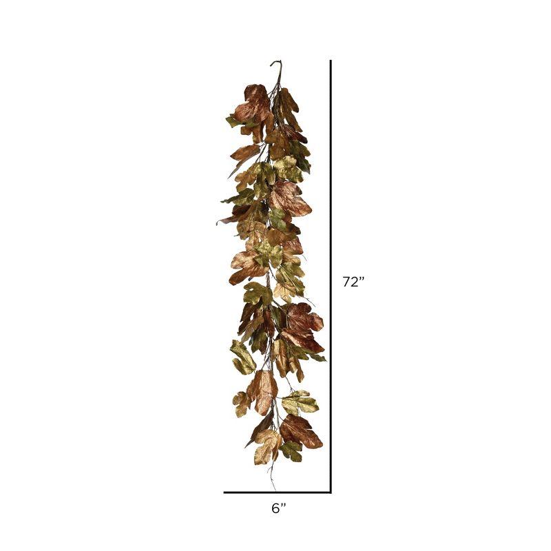 72" Brown and Green Artificial Maple Garland