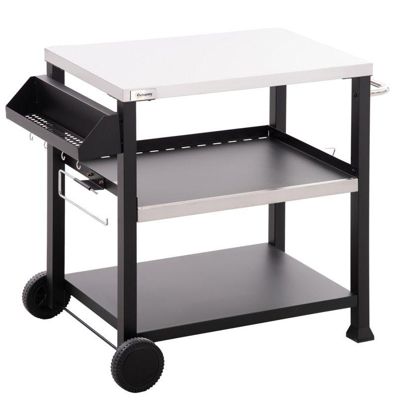 Outsunny 25.5'' W Stainless Steel Grill Cart Or Table