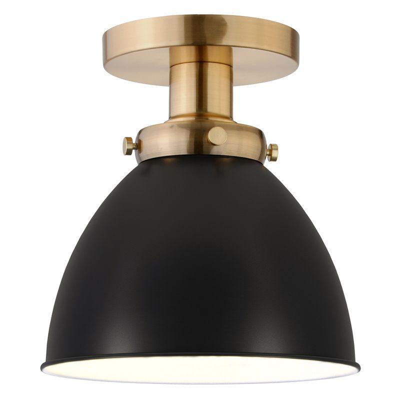 Madison 8" Brass and Black Semi Flush Mount Light