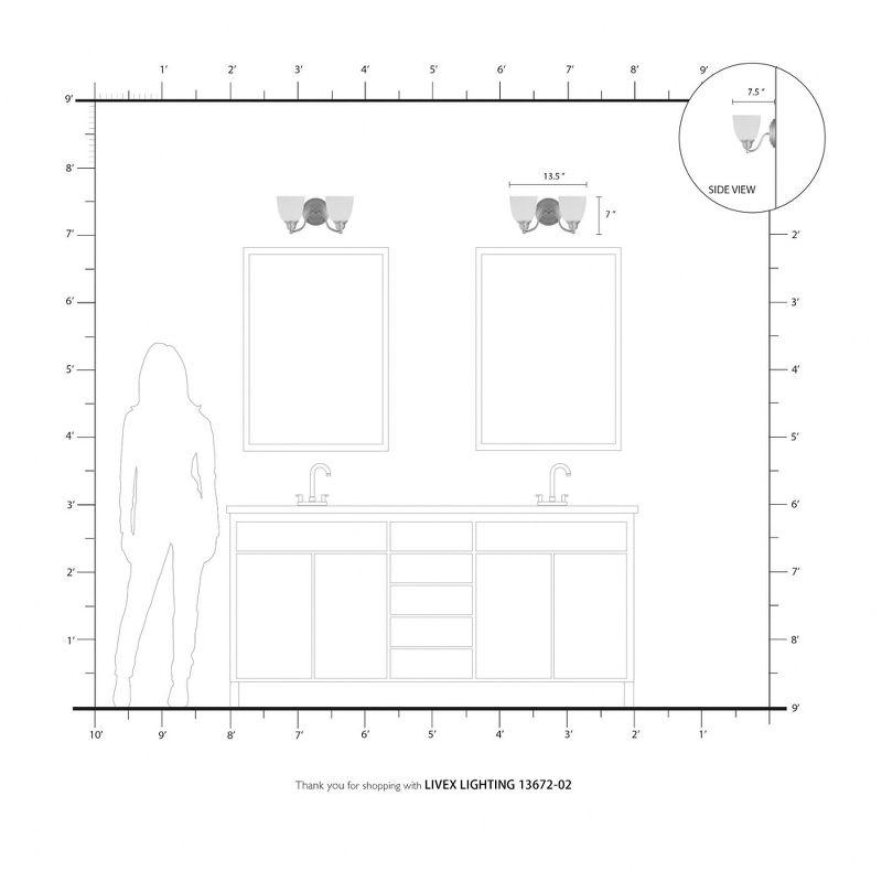Livex Lighting Somerville 2 - Light Vanity in  Polished Brass