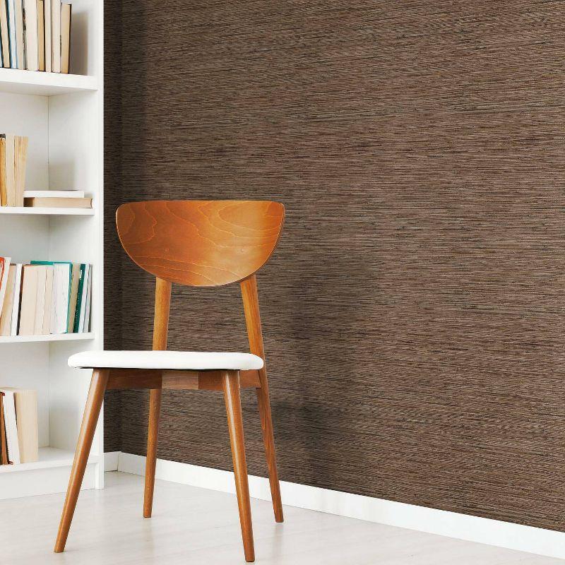 RoomMates Grasscloth Brown Peel & Stick Wallpaper