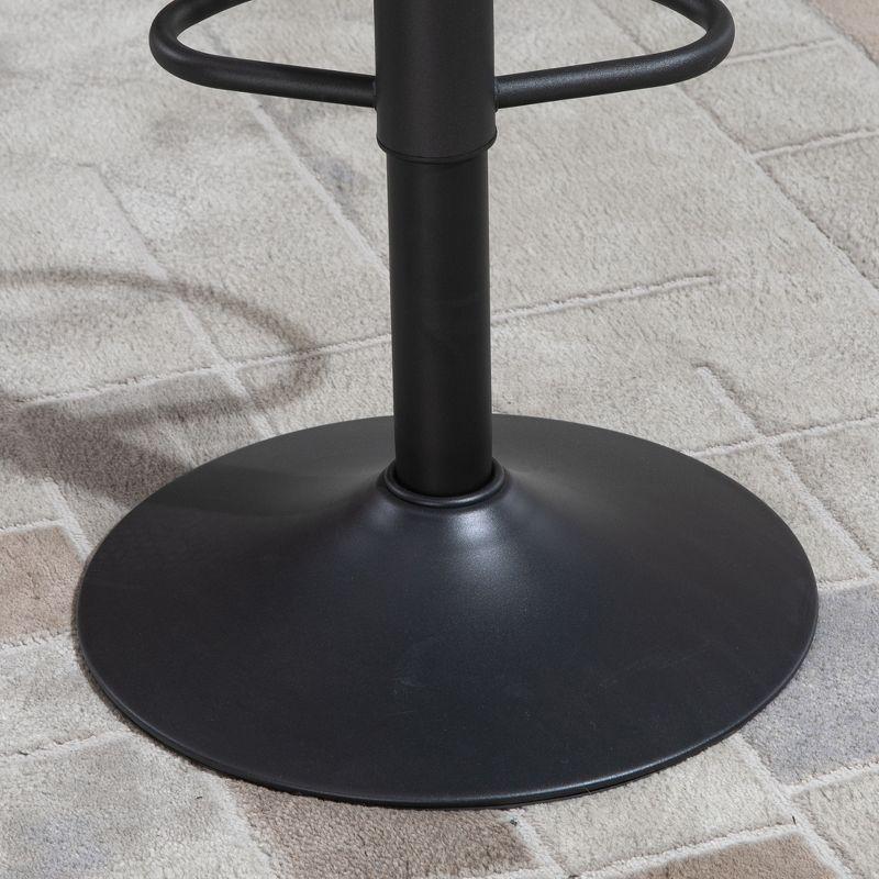 HOMCOM Modern Bar Stools Set of 2 Swivel Bar Height Barstools Chairs with Adjustable Height, Round Heavy Metal Base, and Footrest, Brown