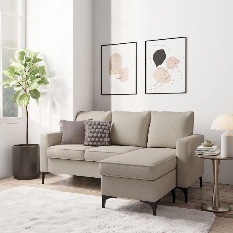Alamay Upholstered Reversible Sectional Chaise Oatmeal - Hillsdale Furniture: Modern Polyester Sofa with Wood Legs
