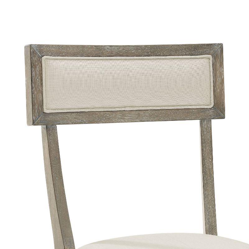 Crosley Set of 2 Alessia Dining Chairs Rustic Gray Wash: Upholstered, Rubberwood Legs, Foam Padded