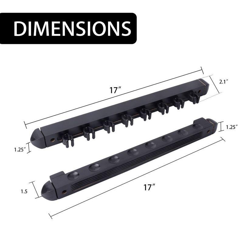 GSE Games & Sports Expert 2-Piece Billiard Pool Cue Stick Wall Mounted Rack, Holds 8 Pool Cue Stick