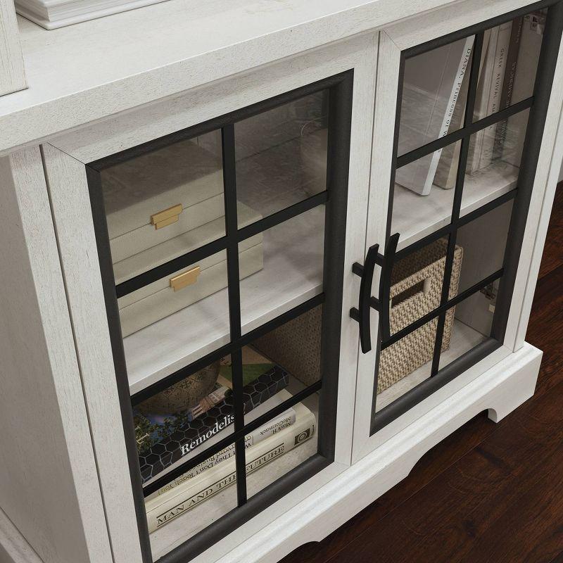 72" Winter Oak Adjustable Bookcase with Glass Doors