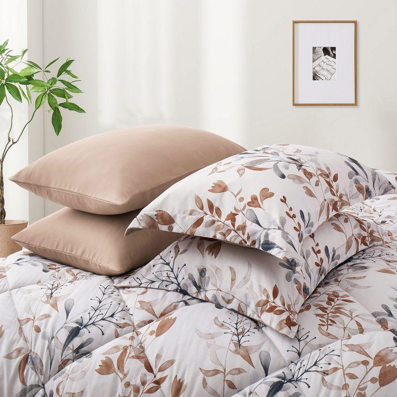 Peace Nest 7pc Floral Printed Reversible Comforter & Sheets Set