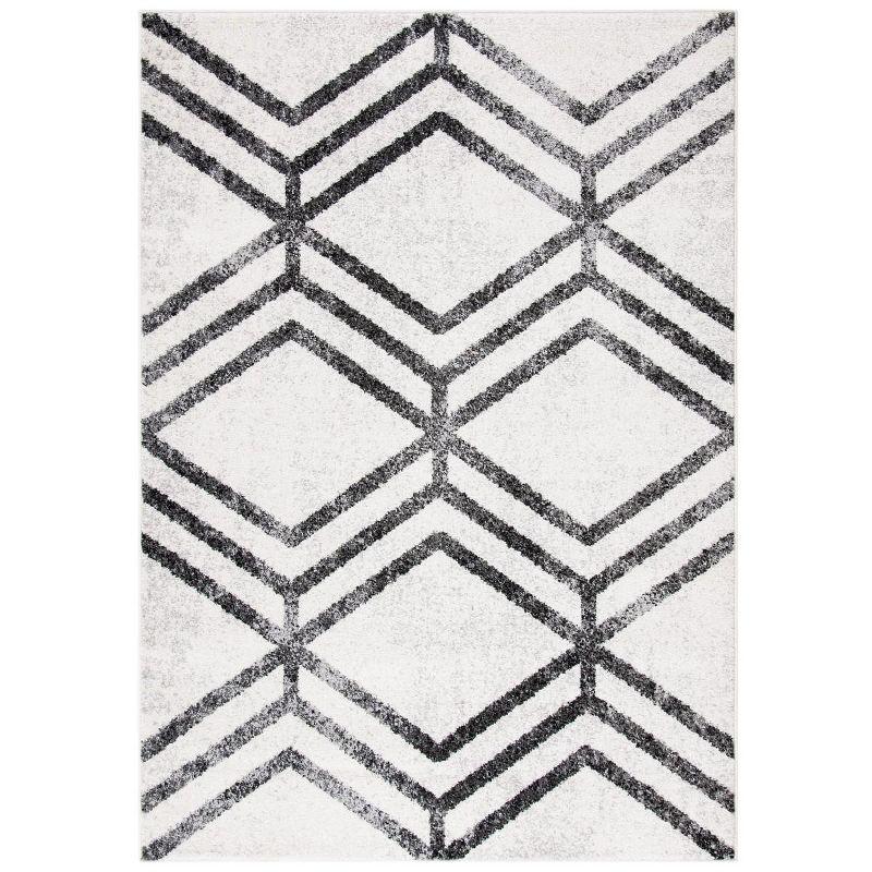 Adirondack ADR253 Machine Made Indoor Area Rug - Ivory/Charcoal - 5'-1"x7'-6" - Safavieh