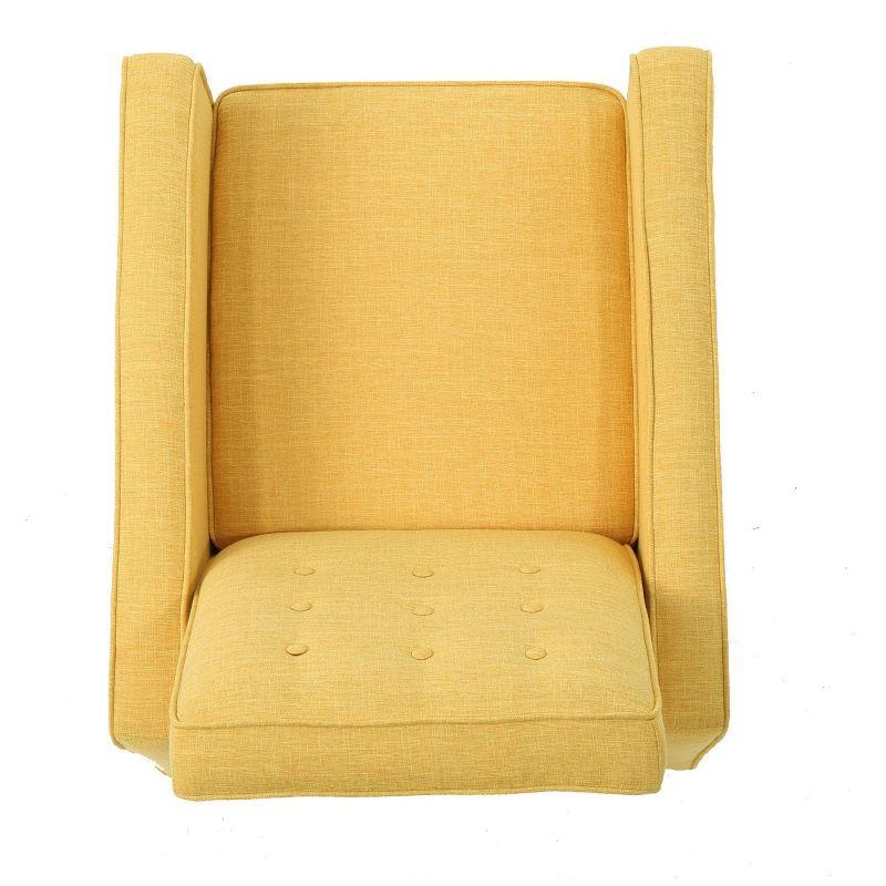 Mid-Century Modern Muted Yellow Microfiber Recliner