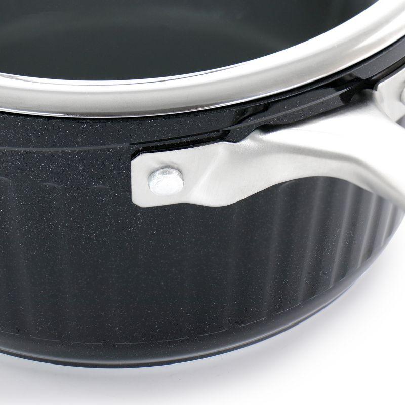 Kenmore Kenmore Logan 10 Piece Aluminum Nonstick Cookware Set In Black With Wood Utensils