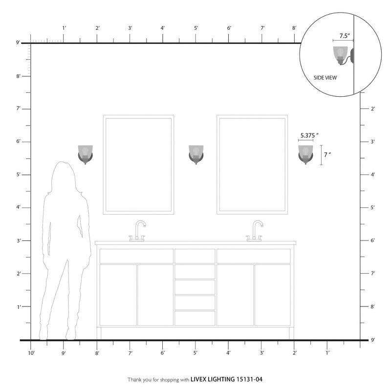 Livex Lighting Montgomery 1 - Light Vanity in  Black