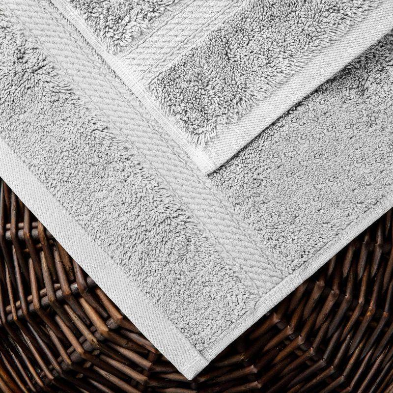 Luxury Cotton Heavyweight Ultra-Plush Bath Towel Set of 2, Silver - Blue Nile Mills