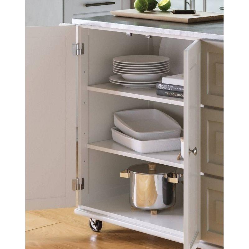 Stainless Steel Top Rectangular Kitchen Cart with Spice Rack and Storage