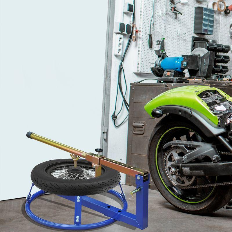 HOMCOM Motorcycle Tire Changer Stand with Adjustable Bead Breaker, Fit for 16-22in Tyres