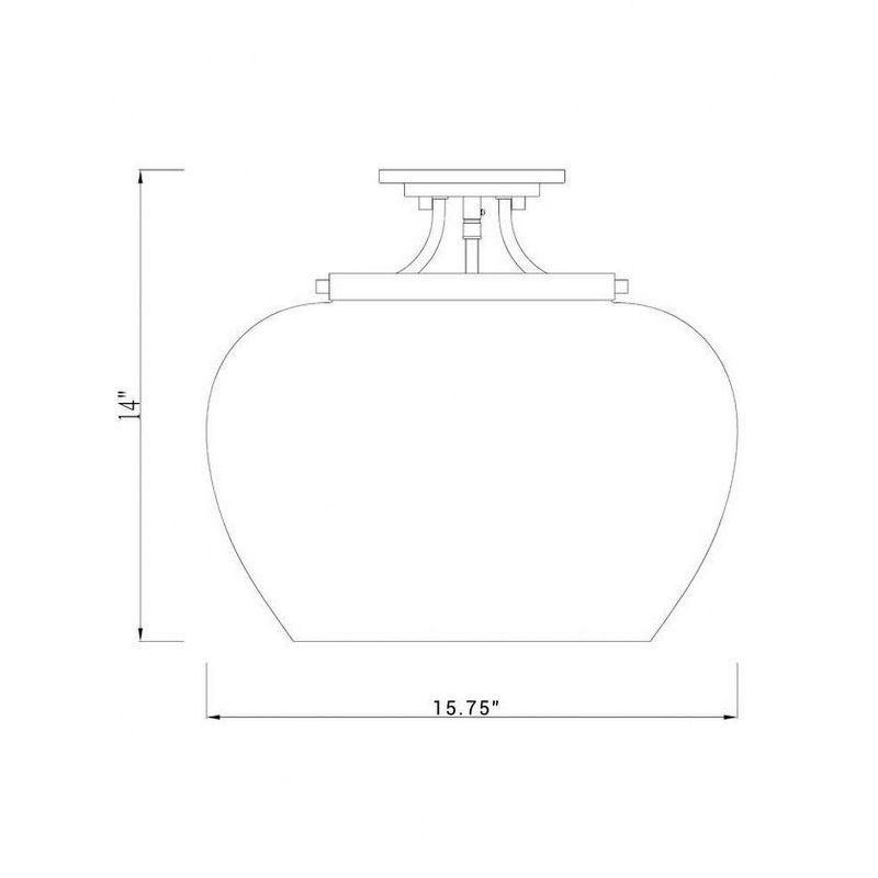 Z-Lite Joliet 3 - Light Semi-Flush Mount in  Matte Black
