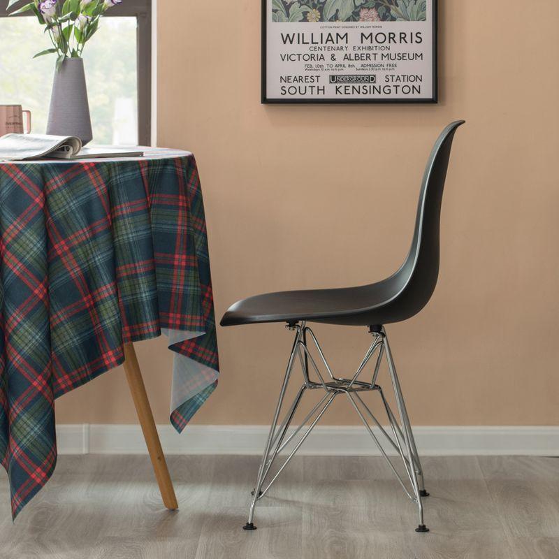 Black Matte Plastic Shell Dining Chair with Metal Hairpin Legs