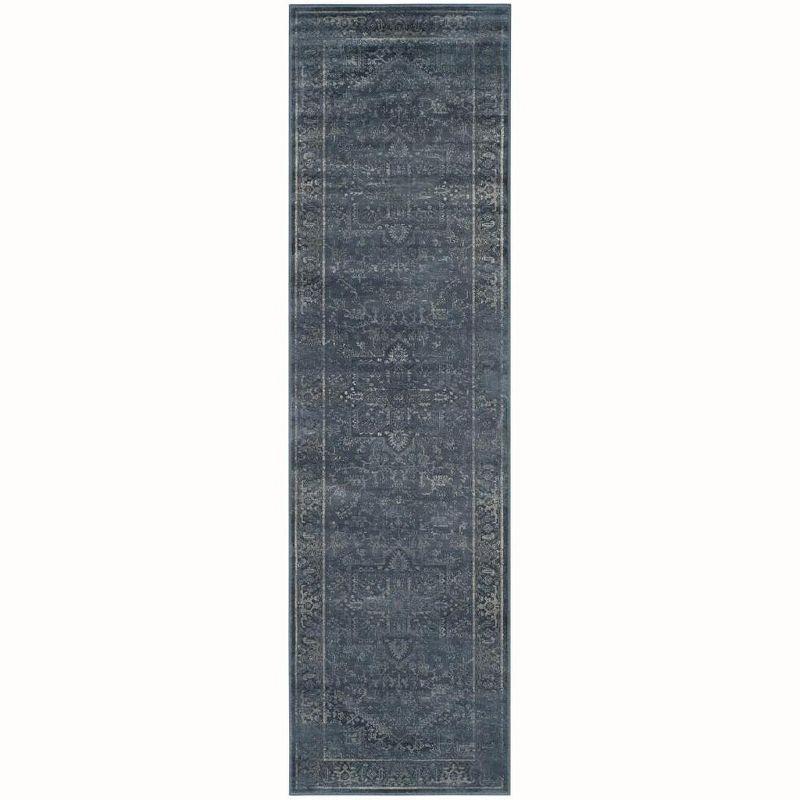 Vintage VTG114 Power Loomed Indoor Skid-Resistant Runner Rug - Blue - 2'2"x8' - Safavieh