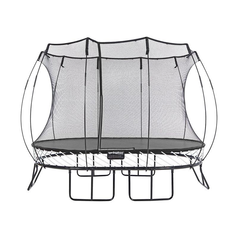 Goba Sports Springfree Outdoor 8 x 13 Ft Trampoline, Enclosure, Hoop Game, and Step Ladder (Set of 3)