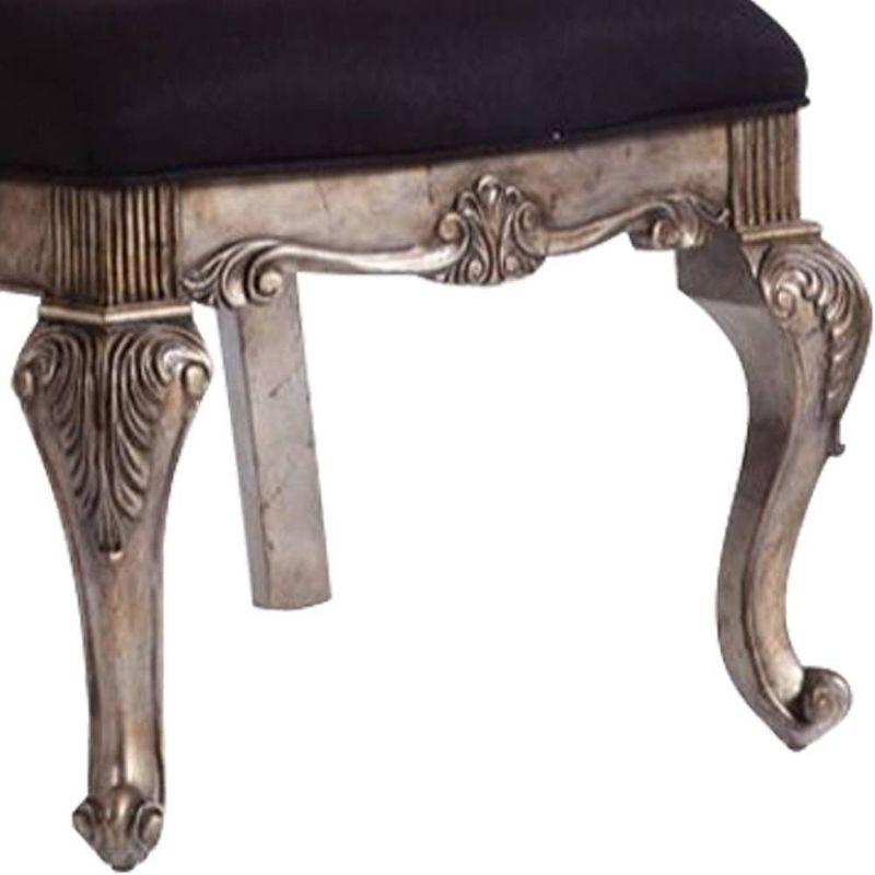 Regal Windsor Accent Chair in Silver Gray Silk & Antique Platinum