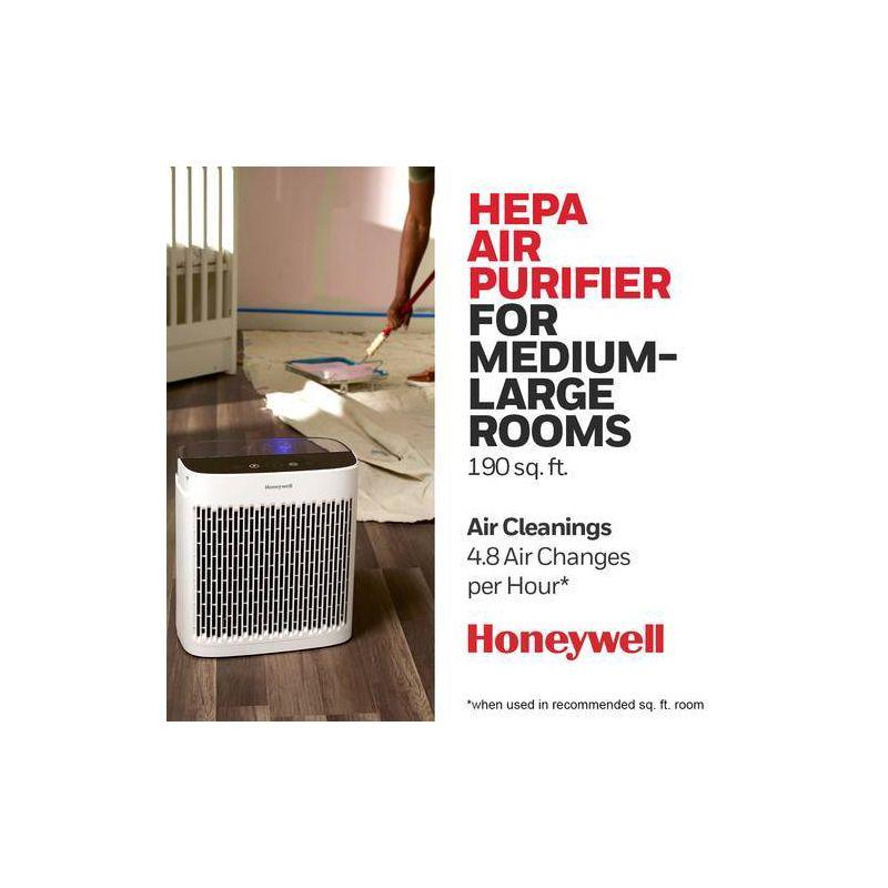 Honeywell Insight 190' Medium-Large Rooms HEPA HPA5100WV1 Air Purifier White: Quiet Fan, Carbon Filter, Energy Star Certified