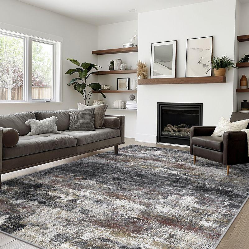 abyNow Rustic Textures Abstract Modern Indoor Area Rug-8' x 10'-Rusty Grey