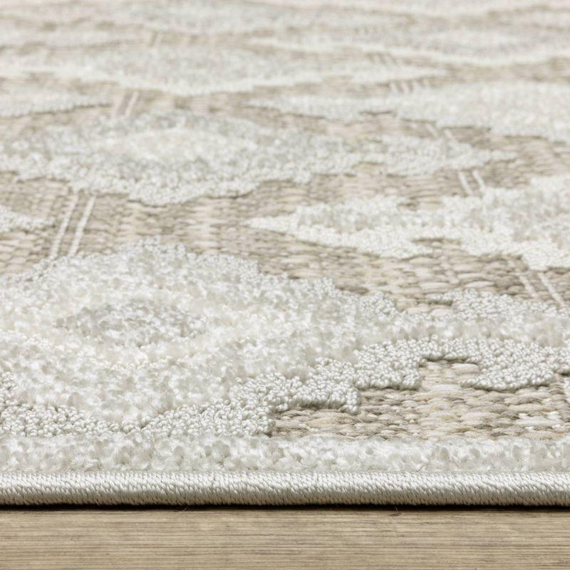 Captiv8e Designs 7'10"x10'10" Tiana Global Medallions Beige/Gray Area Rug