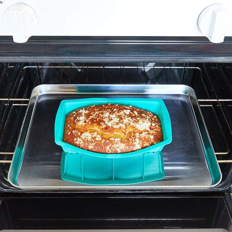 Teal Silicone Non-stick Round and Square Baking Pan Set