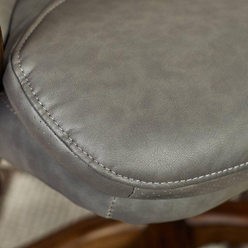 Big and Tall Executive Office Chair with Upgraded Wood Accents Mindset Gray - Serta: Bonded Leather, 350lb Capacity