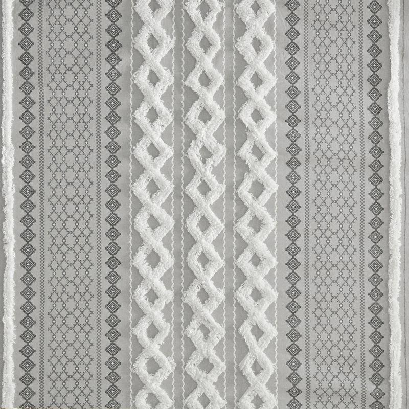 INK+IVY Imani 100% Cotton Printed Shower Curtain with Chenille