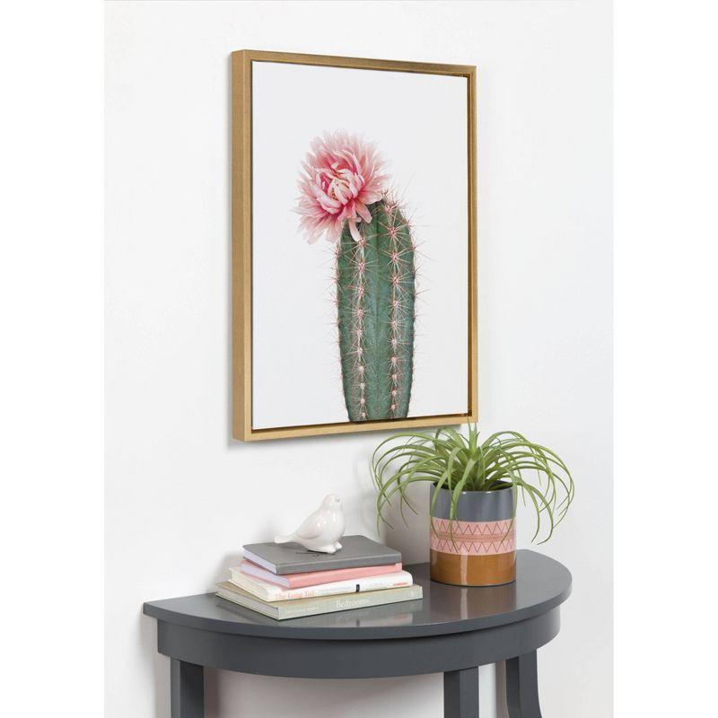 28"x38" Slyvie Pink Cactus Flower Framed Canvas By Amy Peterson - Kate and Laurel