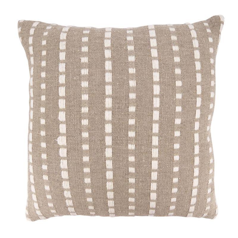 Saro Lifestyle Poly-Filled Stitched Stripe Throw Pillow