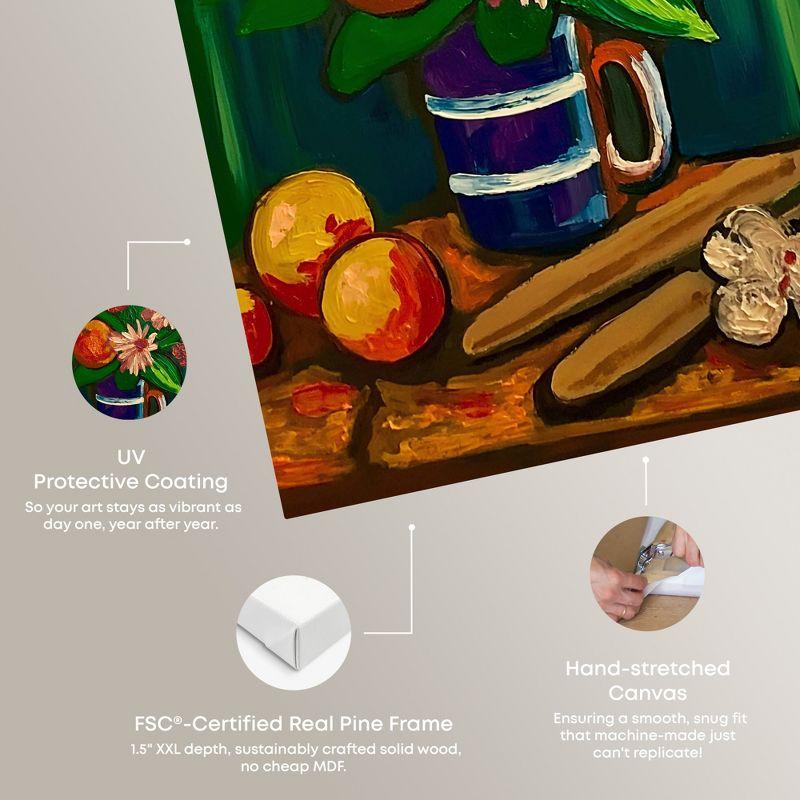 Art Remedy Floral Vase and Fruits