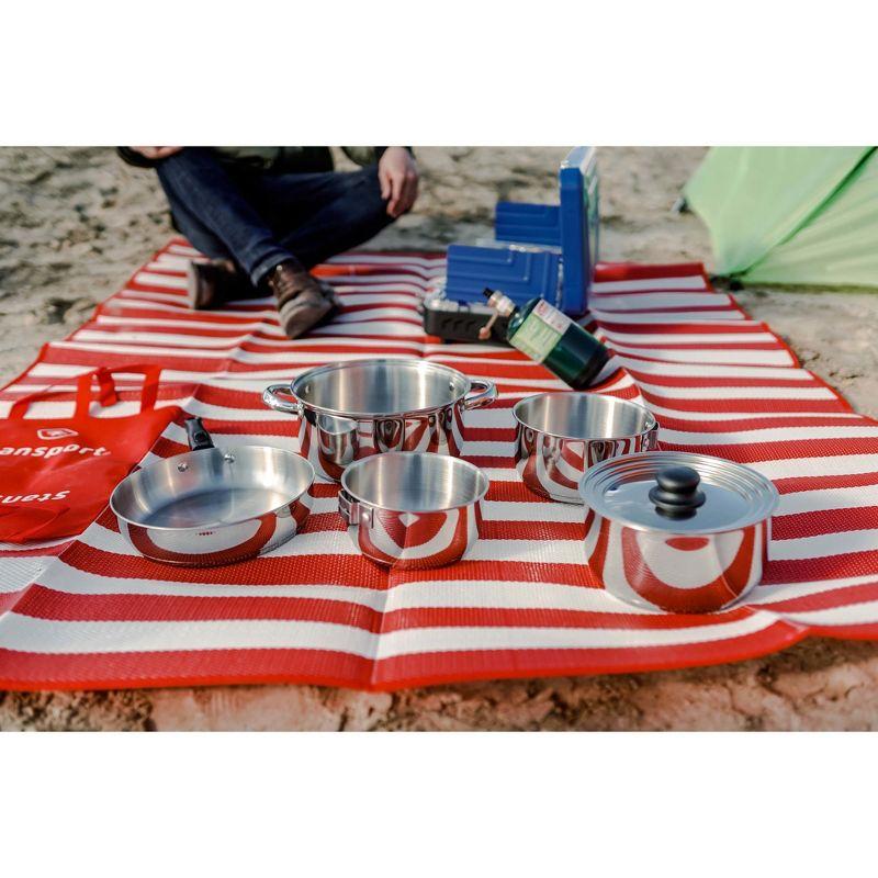 Polished Stainless Steel 7-Piece Stackable Cookware Set