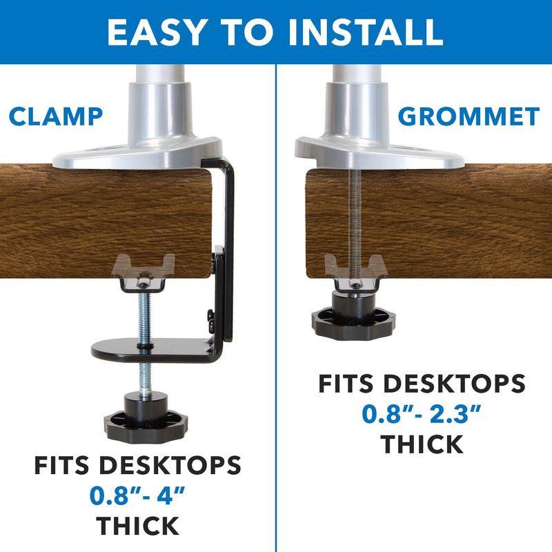 Mount-It! Monitor & Laptop Desk Stand, Fits Two Computer Monitors & One Laptop, Up To 27 Inch Monitors & 17 Inch Notebooks, Full Motion w/ Vented Tray