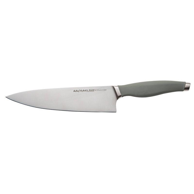 Rachael Ray 3pc Stainless Steel Chef Knife Set Gray: Includes Paring, Chef & Santoku Knives, Dishwasher-Safe