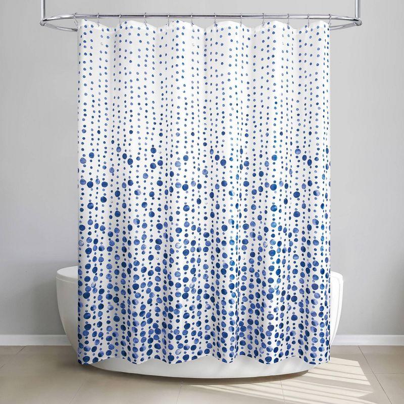 Dotty Shower Curtain - Allure Home Creations: Polyester Fabric, Buttonhole Top, Machine Washable