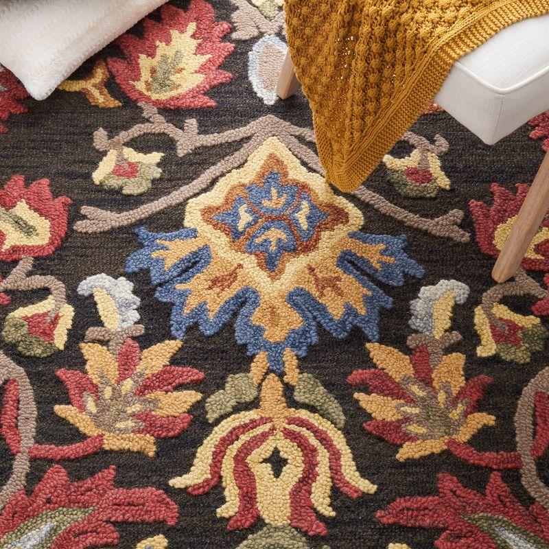 Blossom BLM402 Hand Tufted Runner Rug - Charcoal/Multi - 2'3"x8' - Safavieh.
